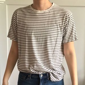 Akomplice Navy and Cream striped tshirt